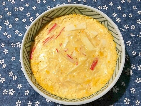 鶏肉と豆腐とカニカマ入りジャンボ茶碗蒸し